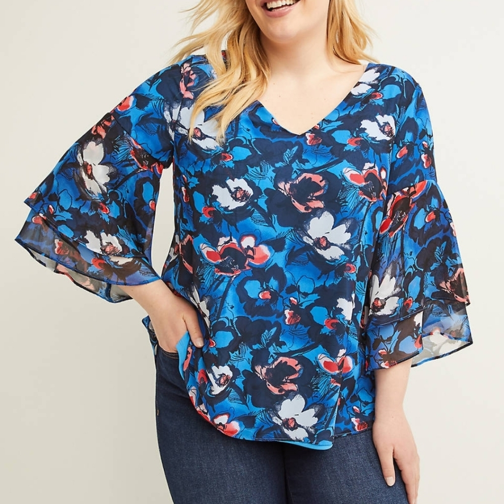 Lane Bryant Floral Kimono-Sleeve top